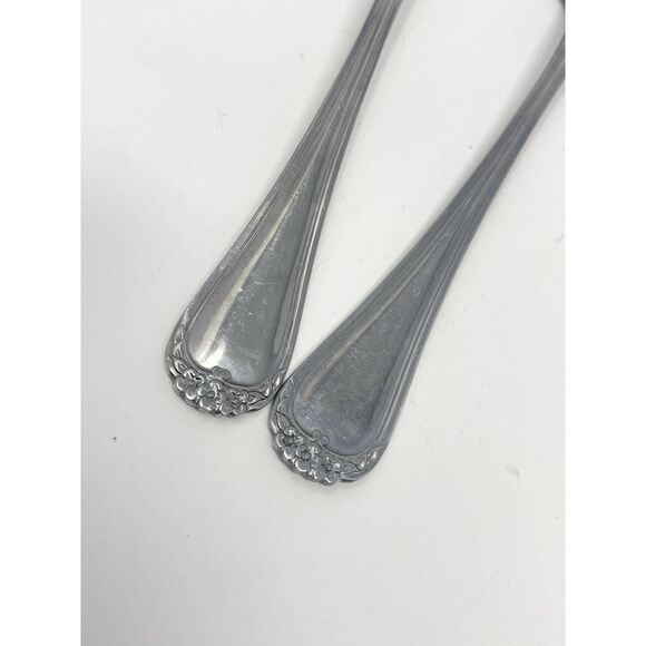 Rogers Stanley Roberts TRIO ROSE PETAL Stainless Dinner Fork 7 3/8” & Spoon 7” - Picture 4 of 6